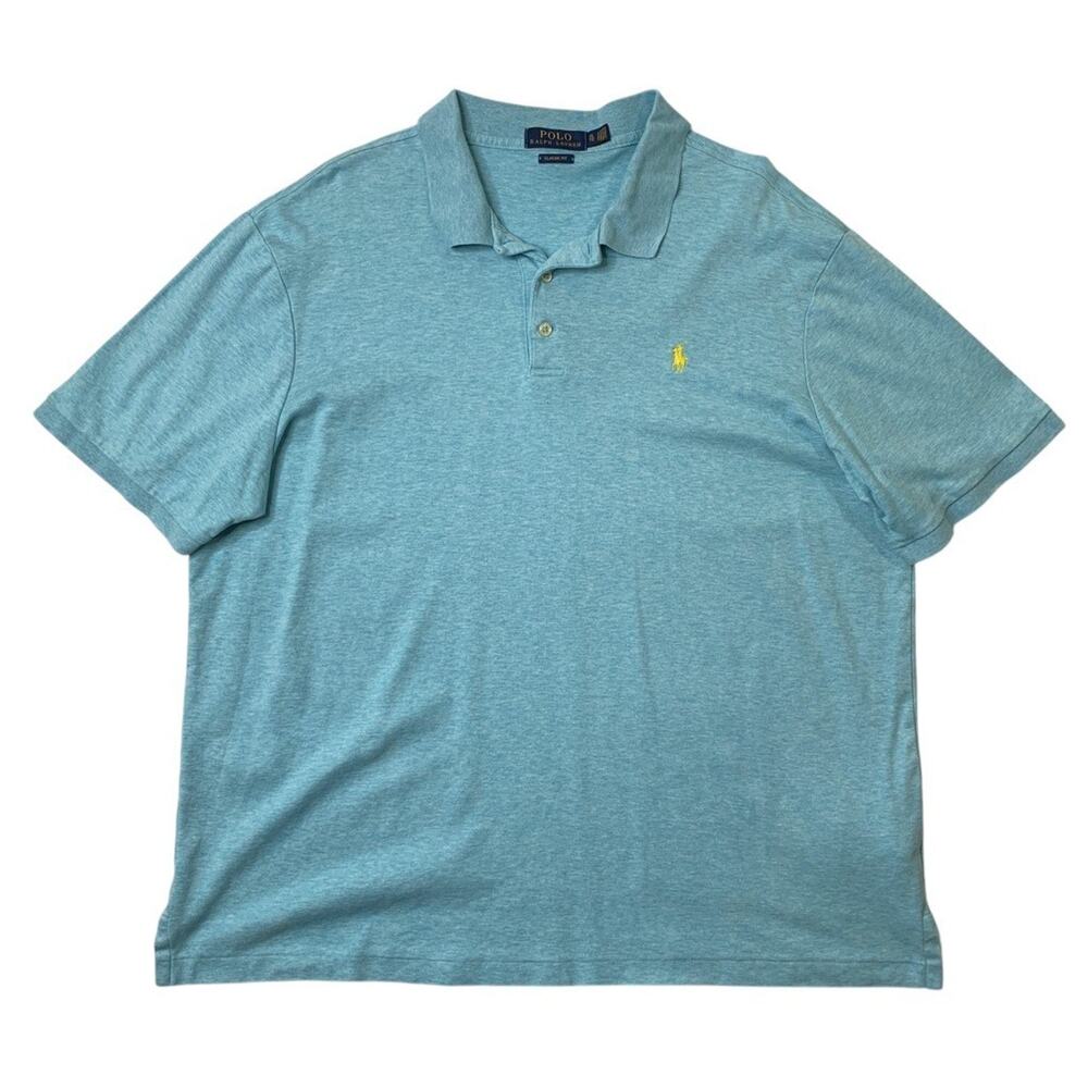 Polo Ralph Lauren Polo Shirt Mens XL Extra Large Azure Cotton Classic Fit Golf